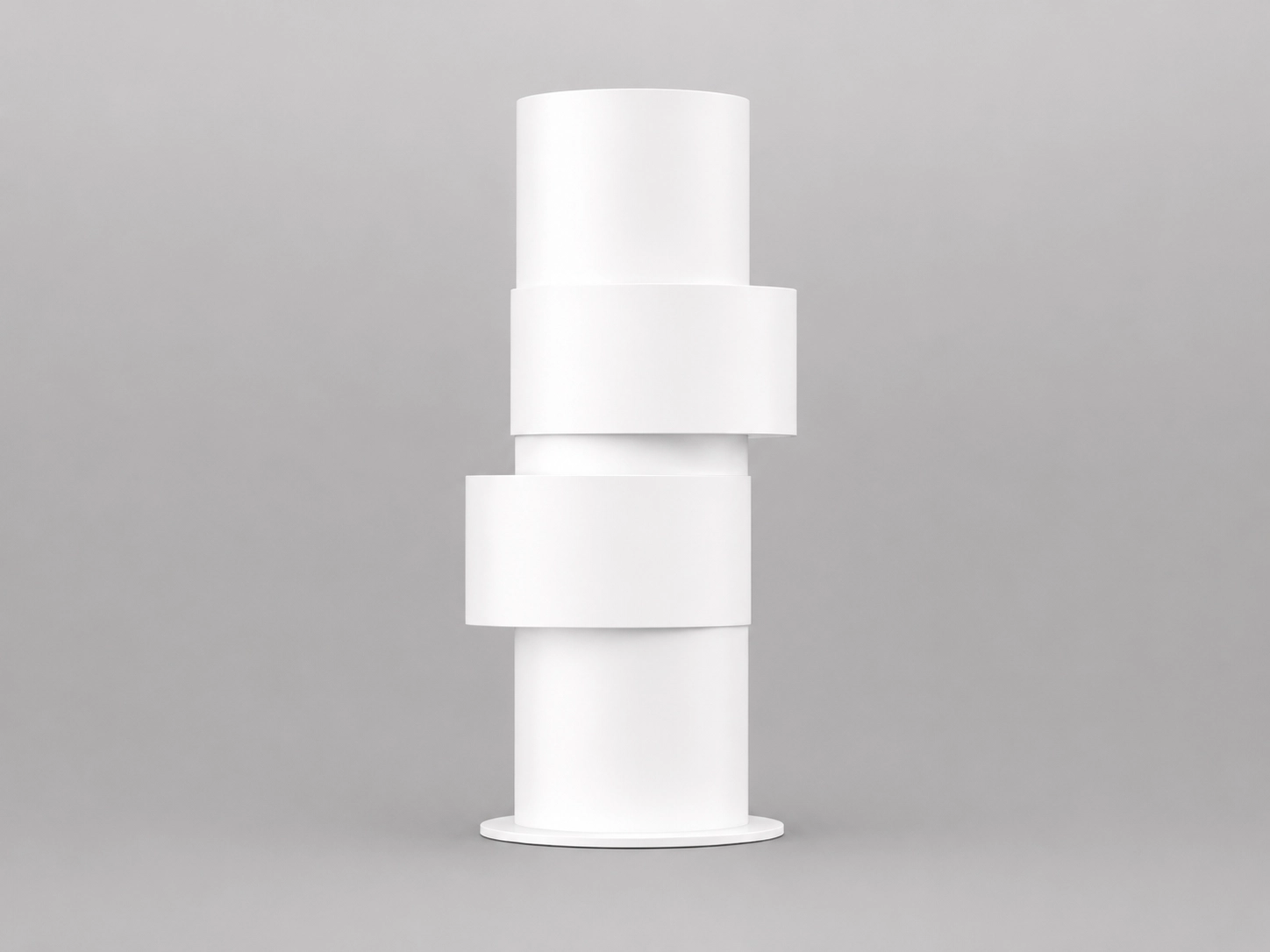 totem-tondeggiante-bianco-sfondo-grigio
